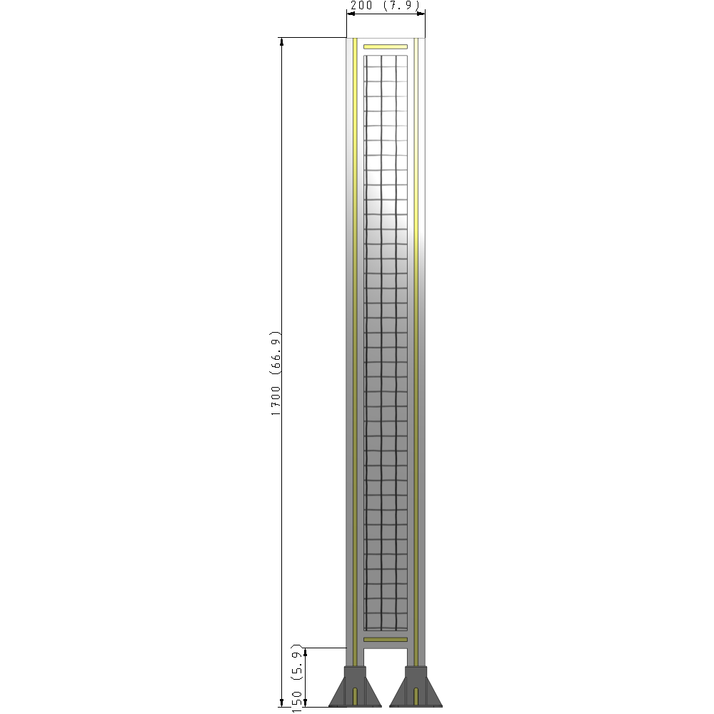 A3-1700-0200-0150-ZYMFK GUARDING PANEL 1700MM TALL X 200MM WIDE 1'' MESH
