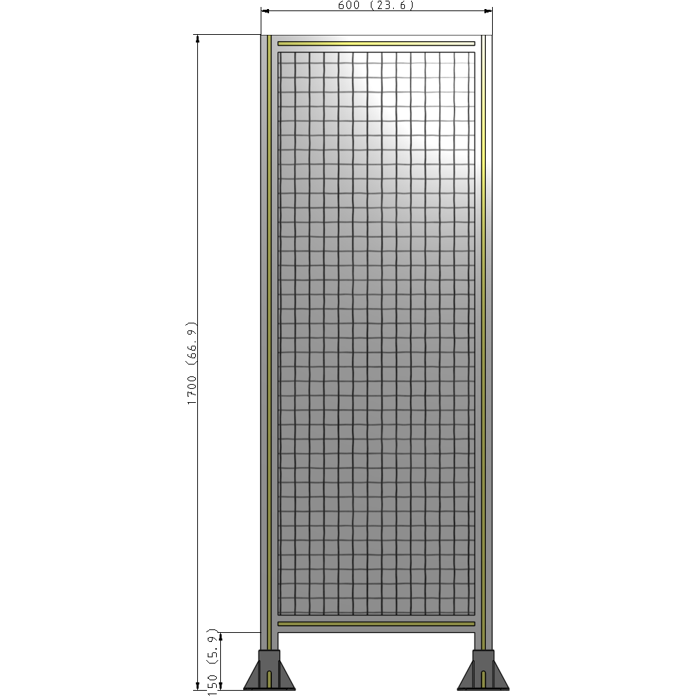 A3-1700-0600-0150-ZYMFK GUARDING PANEL 1700MM TALL X 600MM WIDE 1'' MESH
