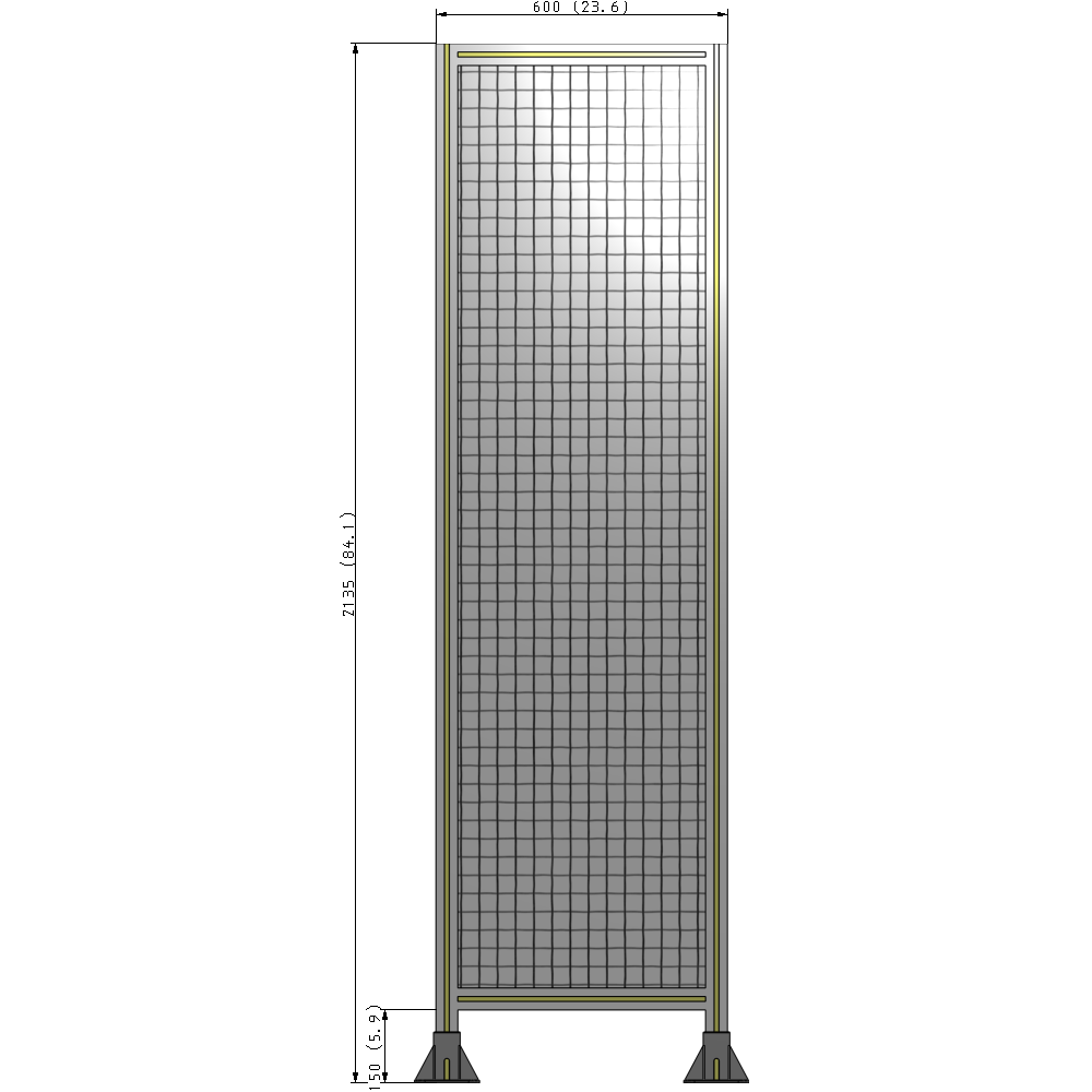 A3-2135-0600-0150-ZYMFA GUARDING PANEL 2135MM TALL X 600MM WIDE 1'' MESH
