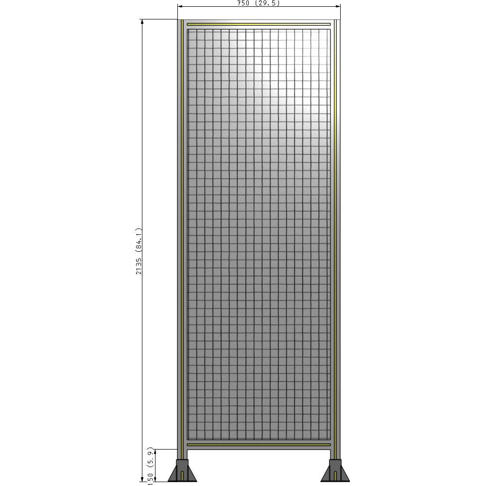 A3-2135-0750-0150-ZYMFK GUARDING PANEL 2135MM TALL X 750MM WIDE 1'' MESH
