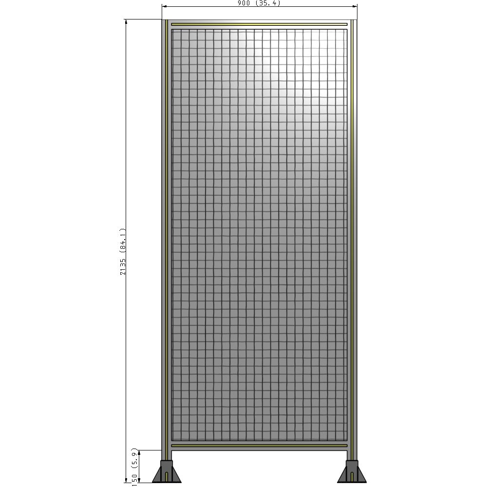 A3-2135-0900-0150-ZYMFA GUARDING PANEL 2135MM TALL X 900MM WIDE 1'' MESH