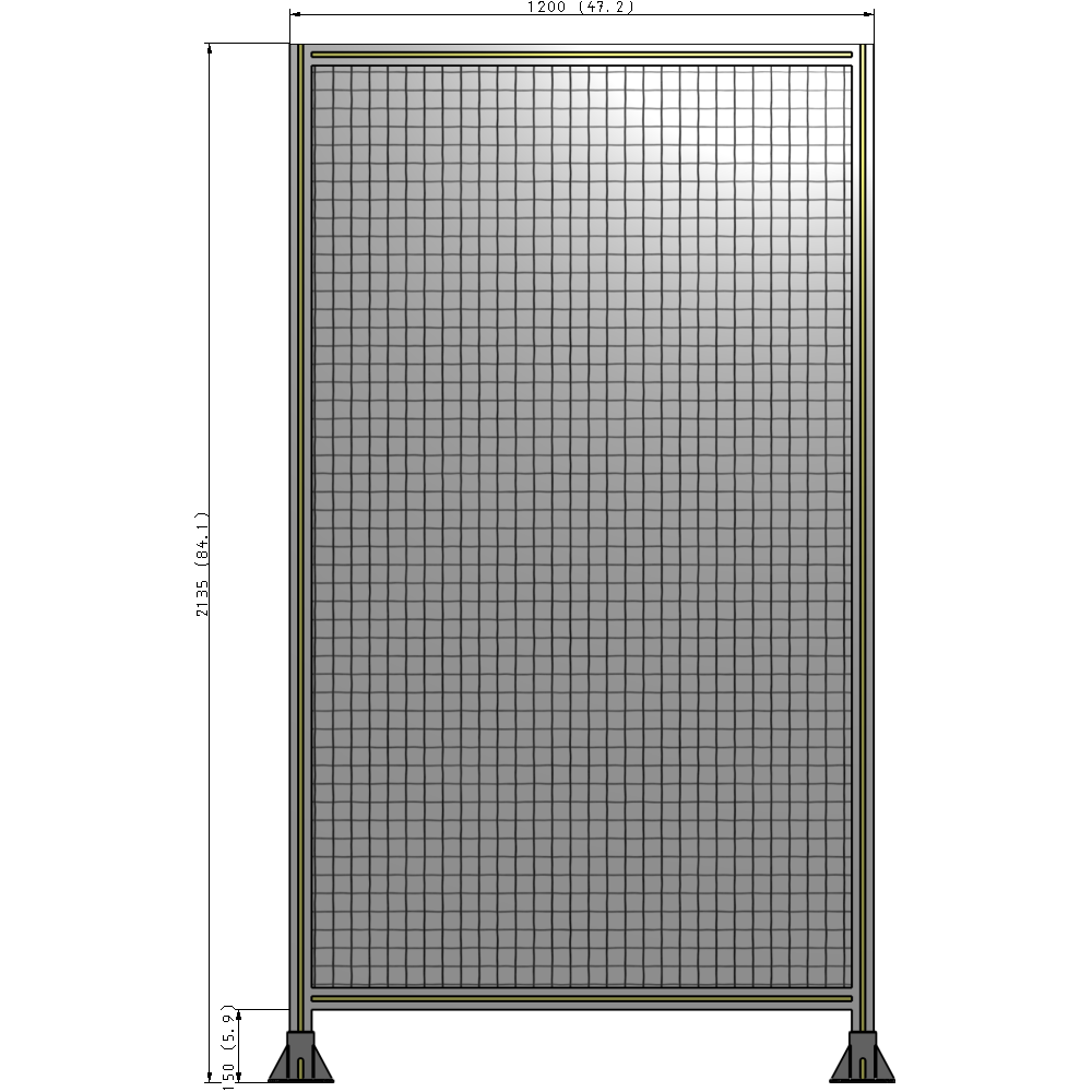 A3-2135-1200-0150-ZYMFA GUARDING PANEL 2135MM TALL X 1200MM WIDE 1'' MESH