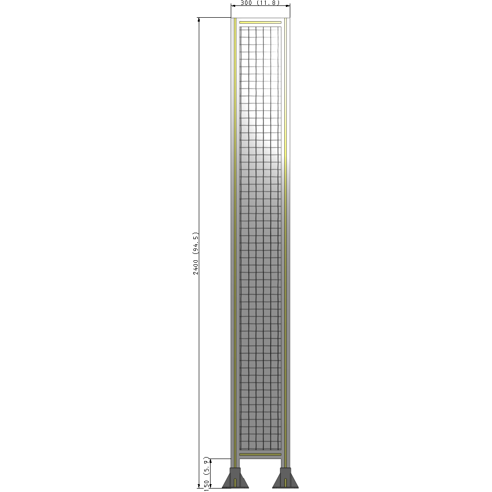 A3-2400-0300-0150-ZYMFK GUARDING PANEL 2400MM TALL X 300MM WIDE 1'' MESH