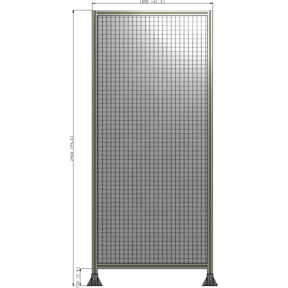 A3-2400-1050-0150-ZYMFK GUARDING PANEL 2400MM TALL X 1050MM WIDE 1'' MESH