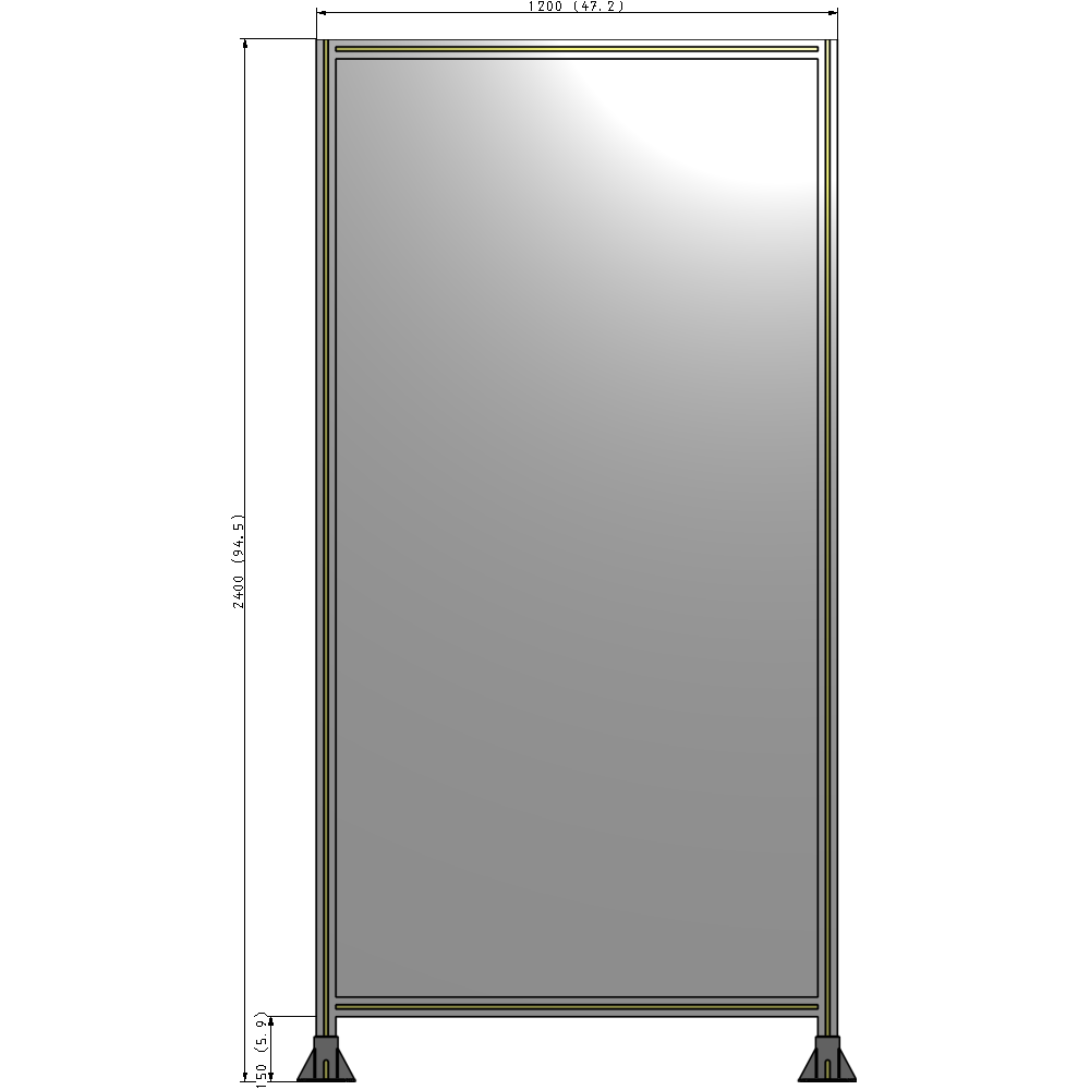A3-2400-1200-0150-ZYPFA GUARDING PANEL 2400MM TALL X 1200MM WIDE 1/4'' POLYCARBONATE