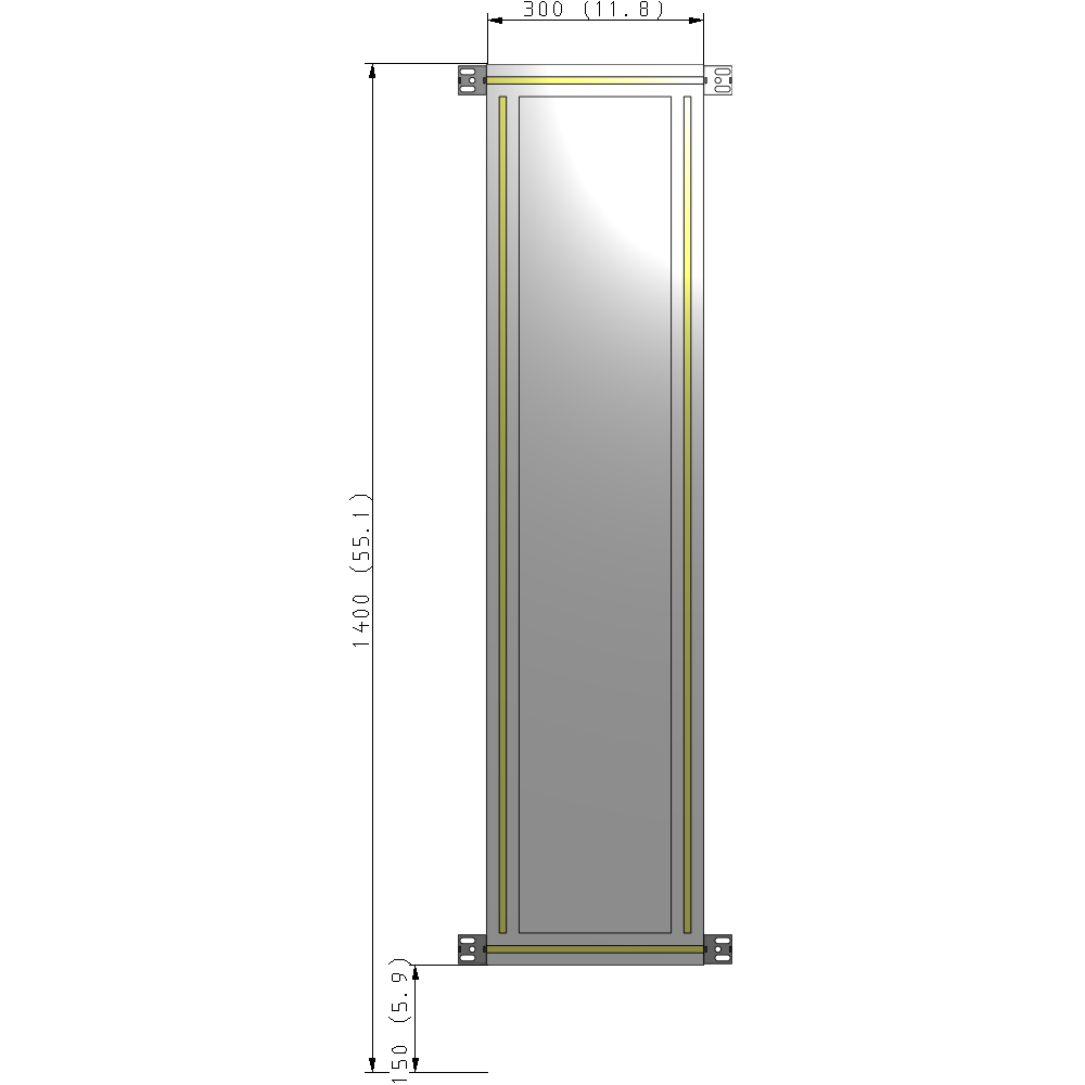 A4-1400-0300-0150-HYPZK GUARDING PANEL 1400MM TALL X 300MM WIDE 1/4'' POLYCARBONATE