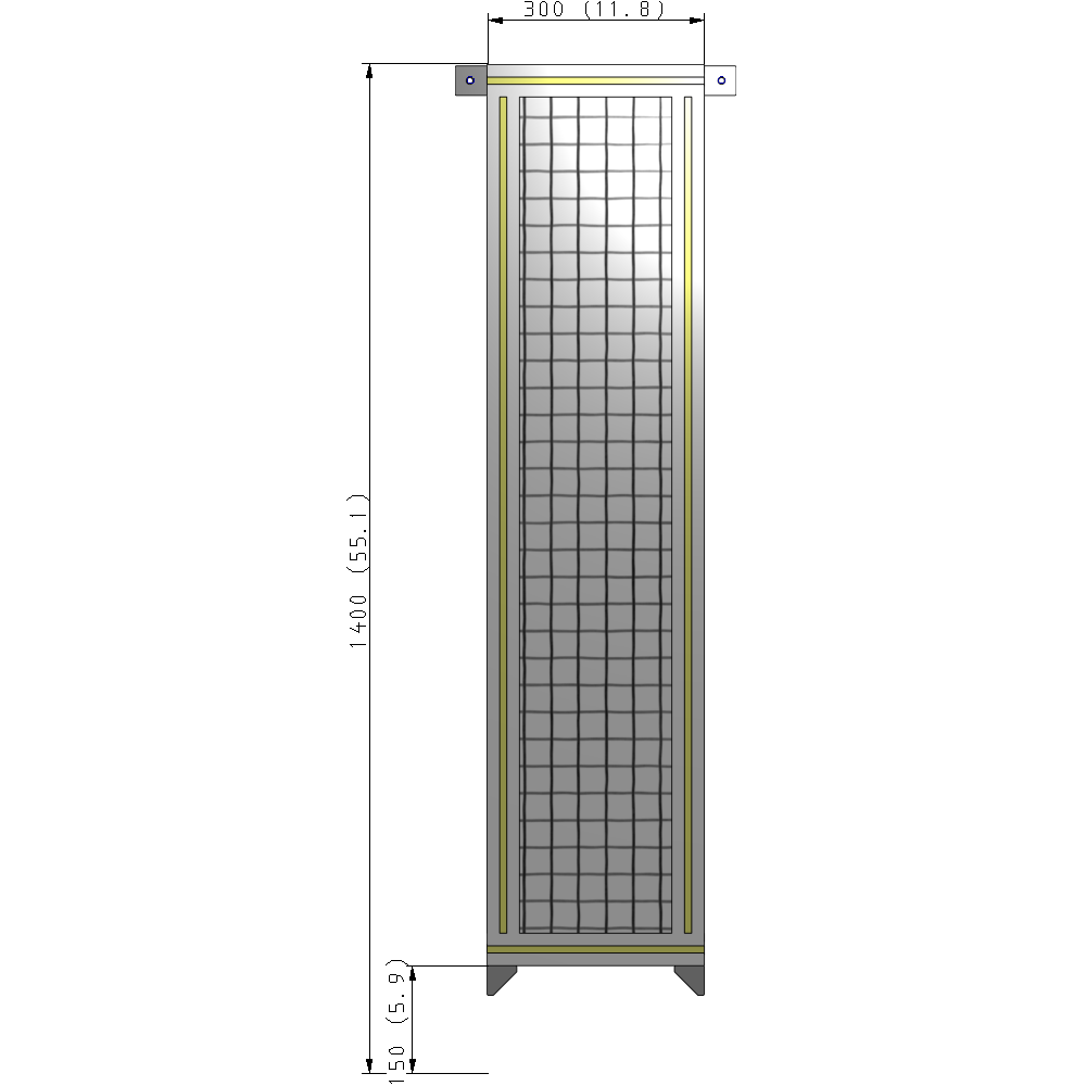 A4-1400-0300-0150-TYMZA GUARDING PANEL 1400MM TALL X 300MM WIDE 1'' MESH