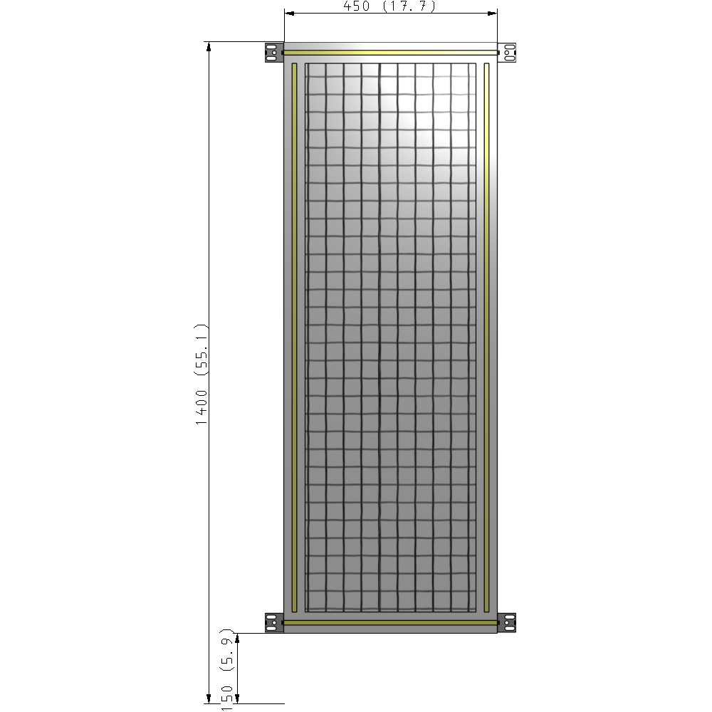A4-1400-0450-0150-HYMZA GUARDING PANEL 1400MM TALL X 450MM WIDE 1'' MESH