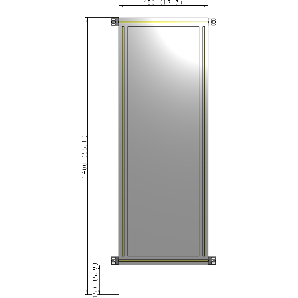 A4-1400-0450-0150-HYPZA GUARDING PANEL 1400MM TALL X 450MM WIDE 1/4'' POLYCARBONATE