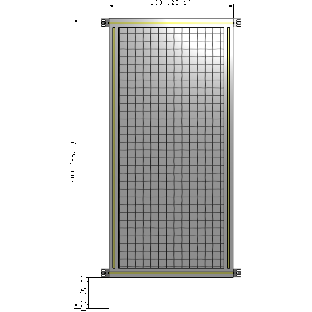 A4-1400-0600-0150-HYMZA GUARDING PANEL 1400MM TALL X 600MM WIDE 1'' MESH