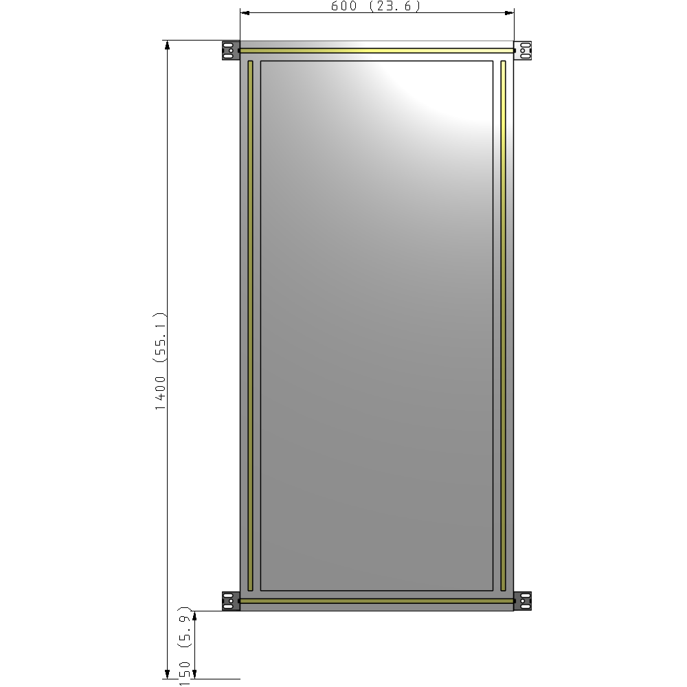 A4-1400-0600-0150-HYPZK GUARDING PANEL 1400MM TALL X 600MM WIDE 1/4'' POLYCARBONATE
