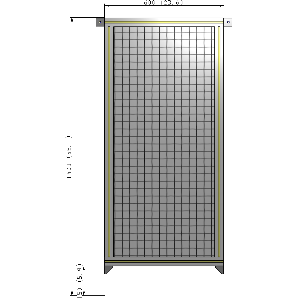 A4-1400-0600-0150-TYMZK GUARDING PANEL 1400MM TALL X 600MM WIDE 1'' MESH