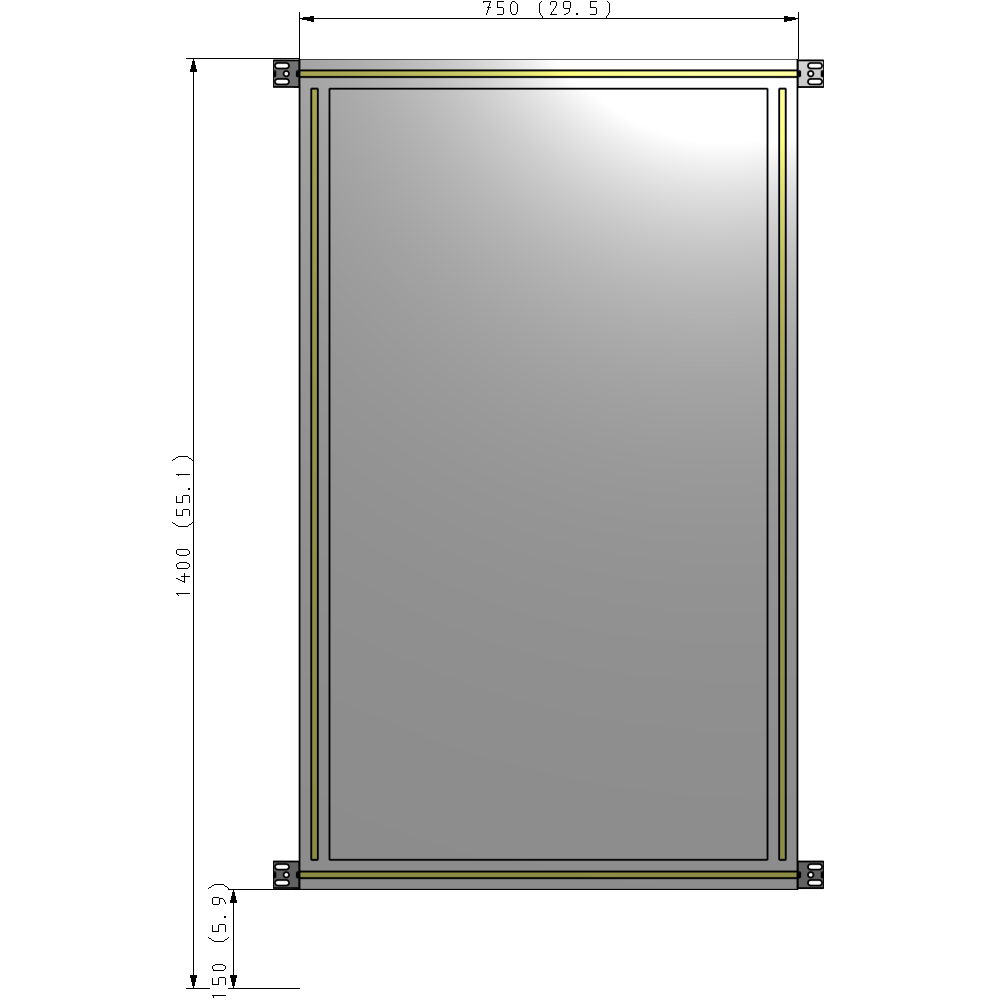 A4-1400-0750-0150-HYPZK GUARDING PANEL 1400MM TALL X 750MM WIDE 1/4'' POLYCARBONATE