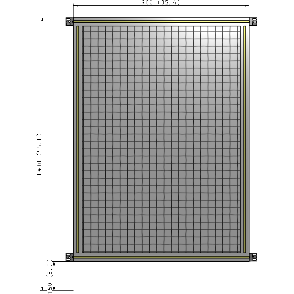 A4-1400-0900-0150-HYMZA GUARDING PANEL 1400MM TALL X 900MM WIDE 1'' MESH