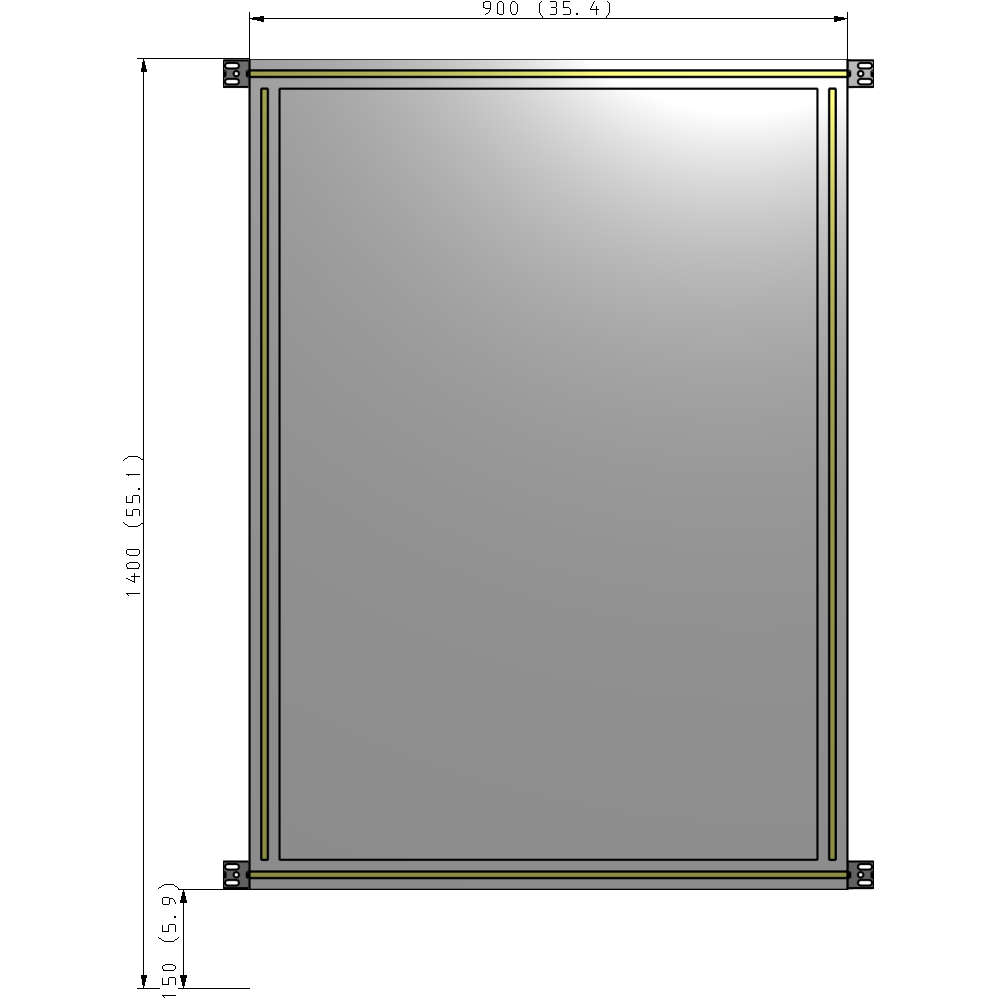 A4-1400-0900-0150-HYPZK GUARDING PANEL 1400MM TALL X 900MM WIDE 1/4'' POLYCARBONATE