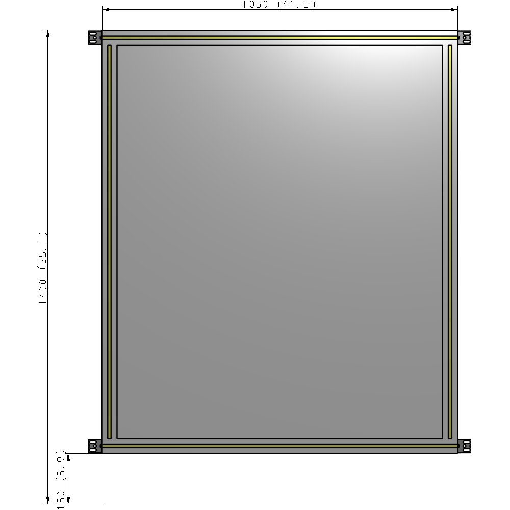 A4-1400-1050-0150-HYPZK GUARDING PANEL 1400MM TALL X 1050MM WIDE 1/4'' POLYCARBONATE