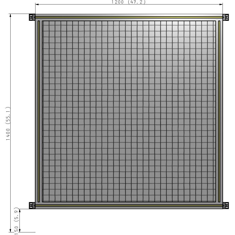 A4-1400-1200-0150-HYMZK GUARDING PANEL 1400MM TALL X 1200MM WIDE 1'' MESH