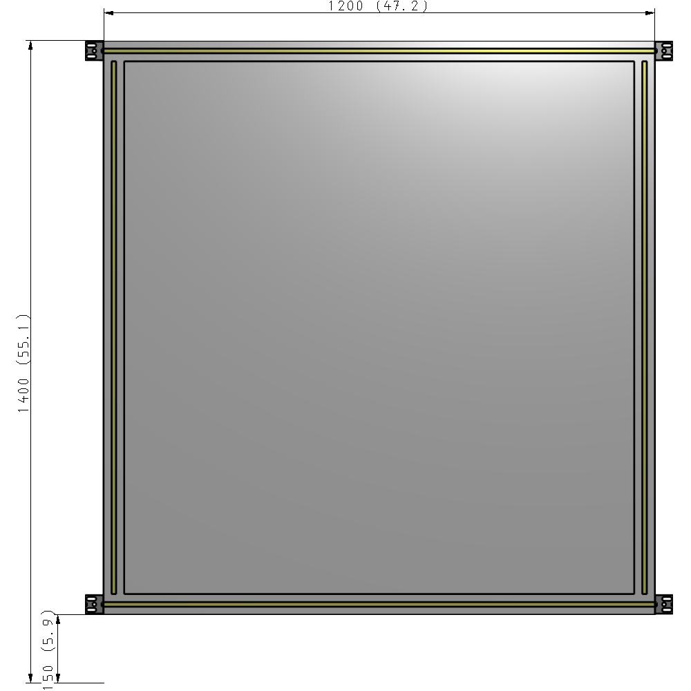 A4-1400-1200-0150-HYPZA GUARDING PANEL 1400MM TALL X 1200MM WIDE 1/4'' POLYCARBONATE