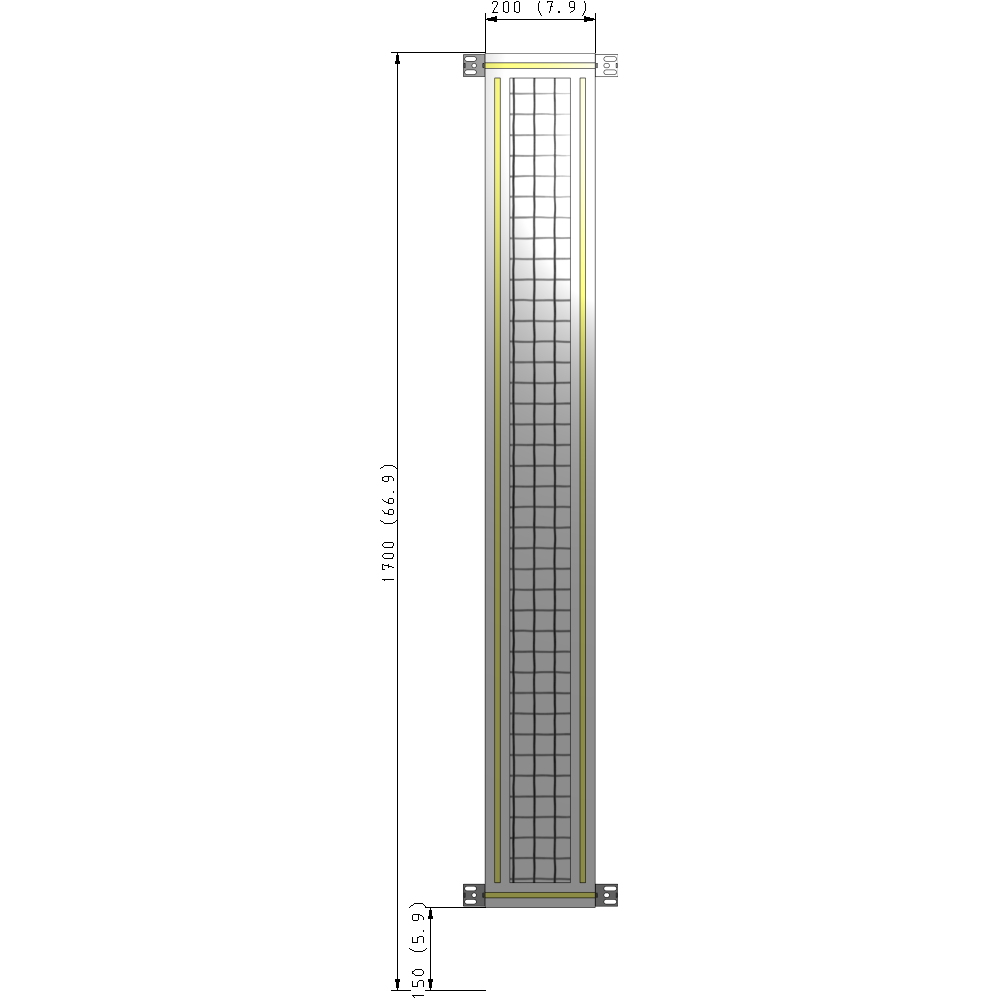 A4-1700-0200-0150-HYMZK GUARDING PANEL 1700MM TALL X 200MM WIDE 1'' MESH