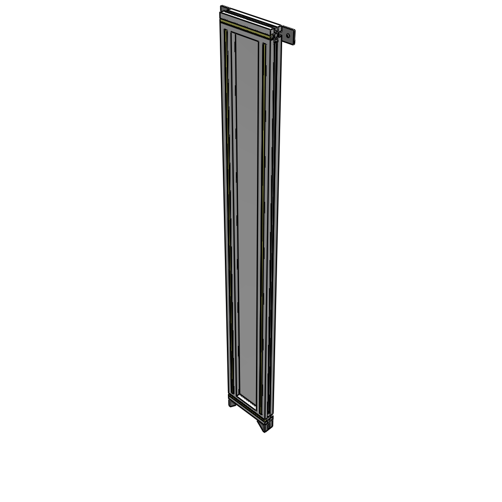 A4-1700-0200-0150-TYPZK GUARDING PANEL 1700MM TALL X 200MM WIDE 1/4'' POLYCARBONATE