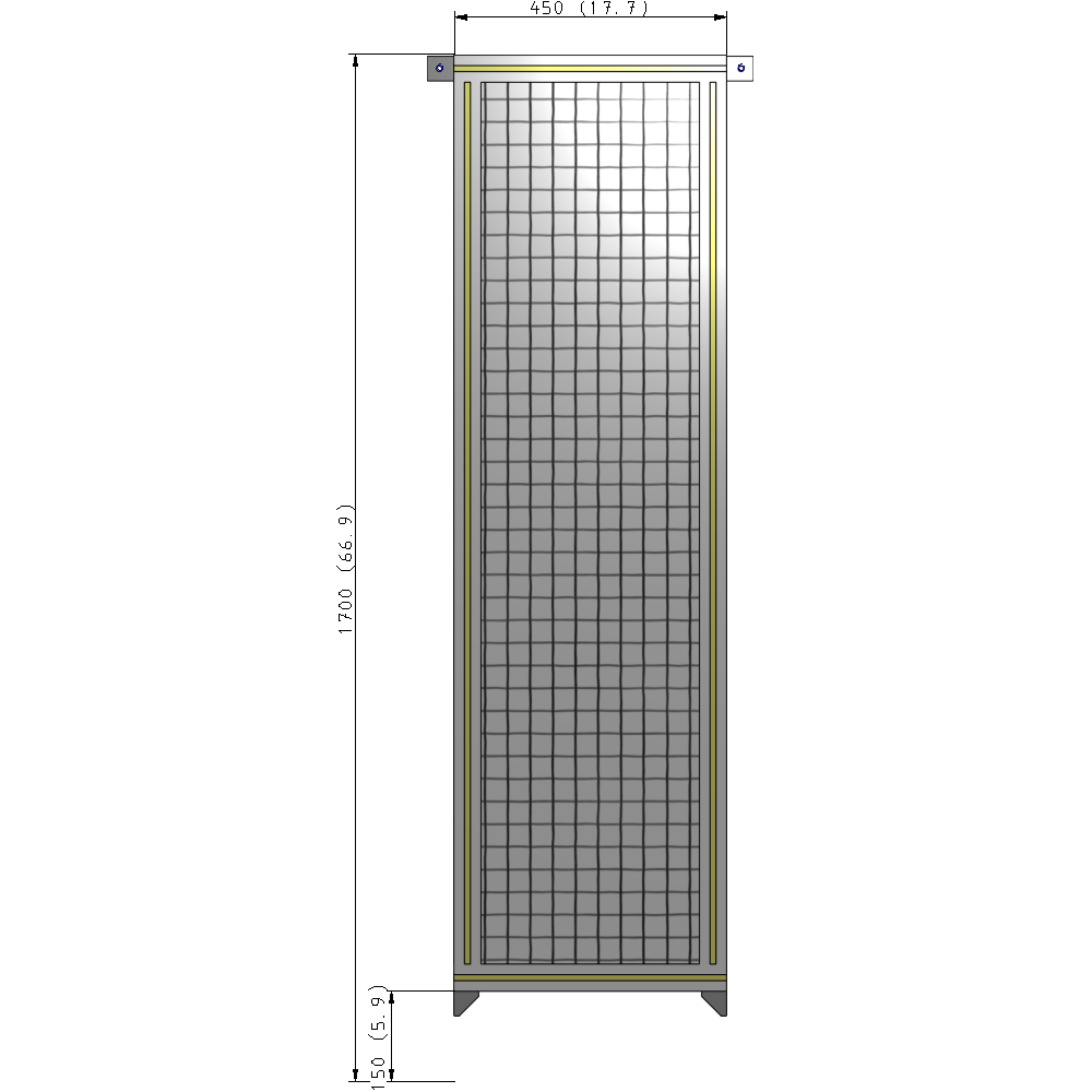 A4-1700-0450-0150-TYMZK GUARDING PANEL 1700MM TALL X 450MM WIDE 1'' MESH