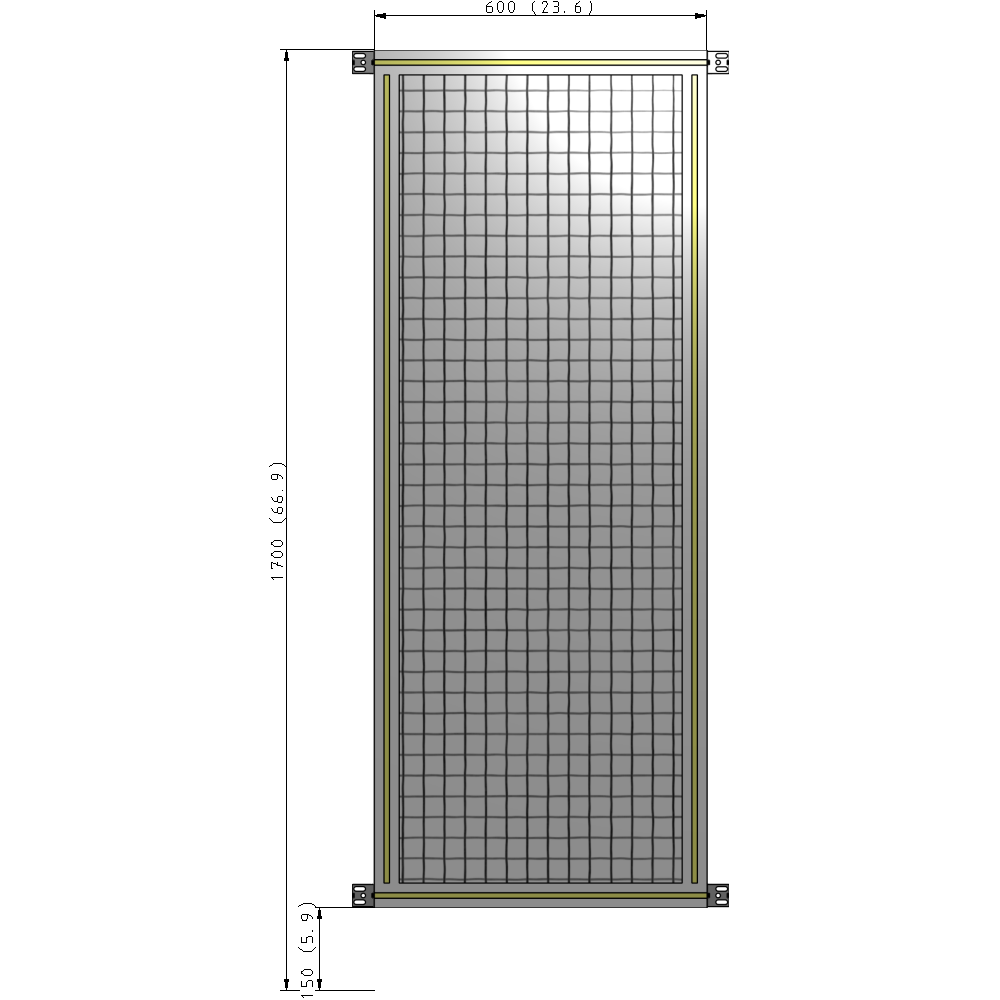 A4-1700-0600-0150-HYMZA GUARDING PANEL 1700MM TALL X 600MM WIDE 1'' MESH