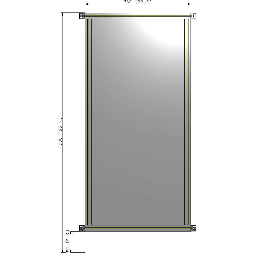 A4-1700-0750-0150-HYPZA GUARDING PANEL 1700MM TALL X 750MM WIDE 1/4'' POLYCARBONATE