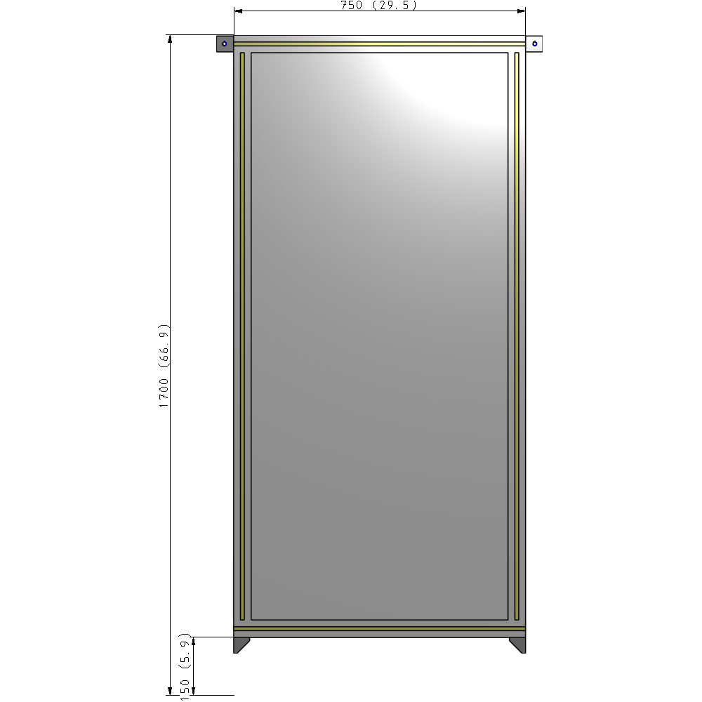 A4-1700-0750-0150-TYPZK GUARDING PANEL 1700MM TALL X 750MM WIDE 1/4'' POLYCARBONATE