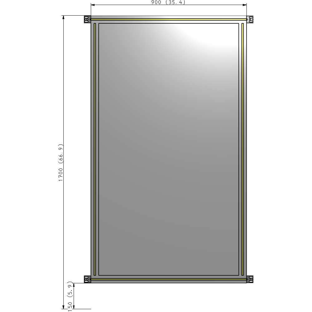 A4-1700-0900-0150-HYPZA GUARDING PANEL 1700MM TALL X 900MM WIDE 1/4'' POLYCARBONATE