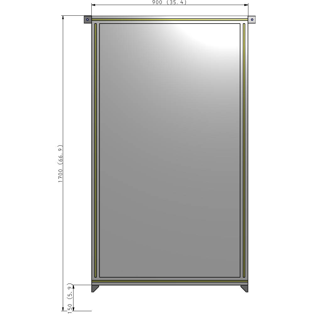 A4-1700-0900-0150-TYPZK GUARDING PANEL 1700MM TALL X 900MM WIDE 1/4'' POLYCARBONATE