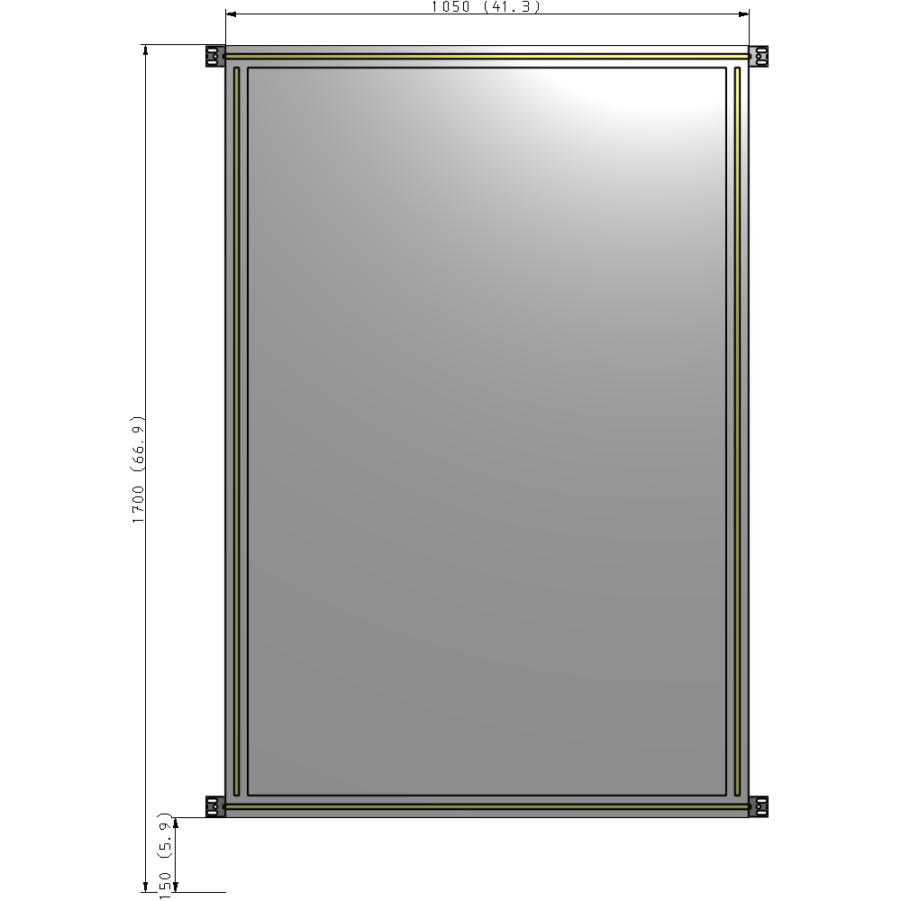 A4-1700-1050-0150-HYPZA GUARDING PANEL 1700MM TALL X 1050MM WIDE 1/4'' POLYCARBONATE
