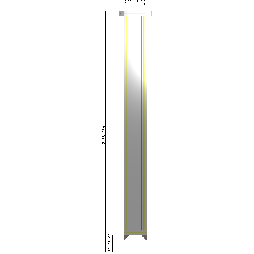 A4-2135-0200-0150-TYPZA GUARDING PANEL 2135MM TALL X 200MM WIDE 1/4'' POLYCARBONATE