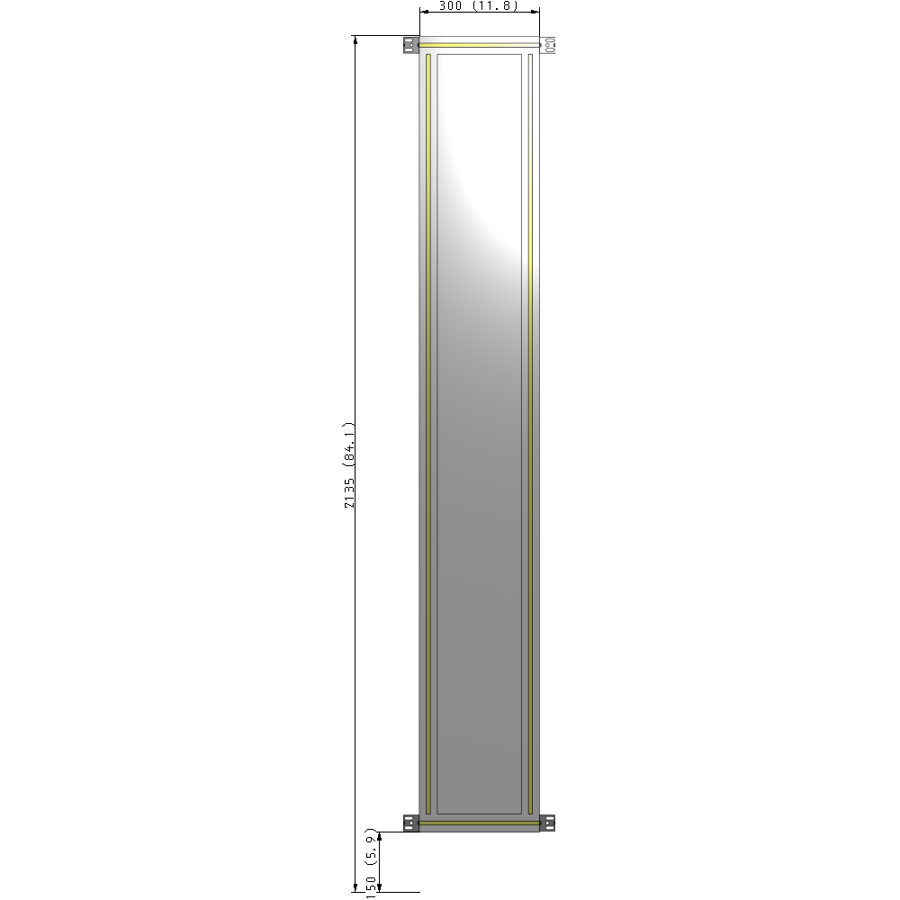 A4-2135-0300-0150-HYPZA GUARDING PANEL 2135MM TALL X 300MM WIDE 1/4'' POLYCARBONATE