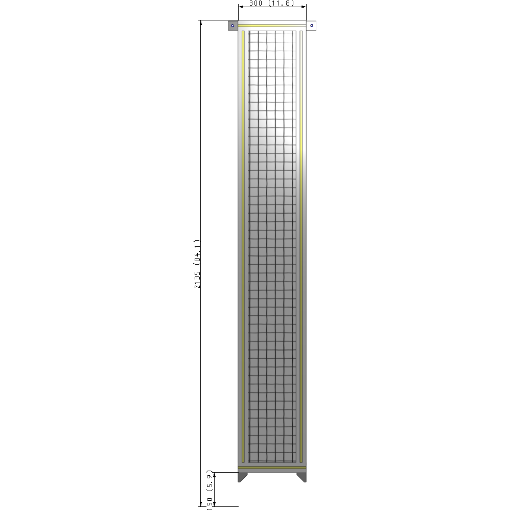 A4-2135-0300-0150-TYMZA GUARDING PANEL 2135MM TALL X 300MM WIDE 1'' MESH