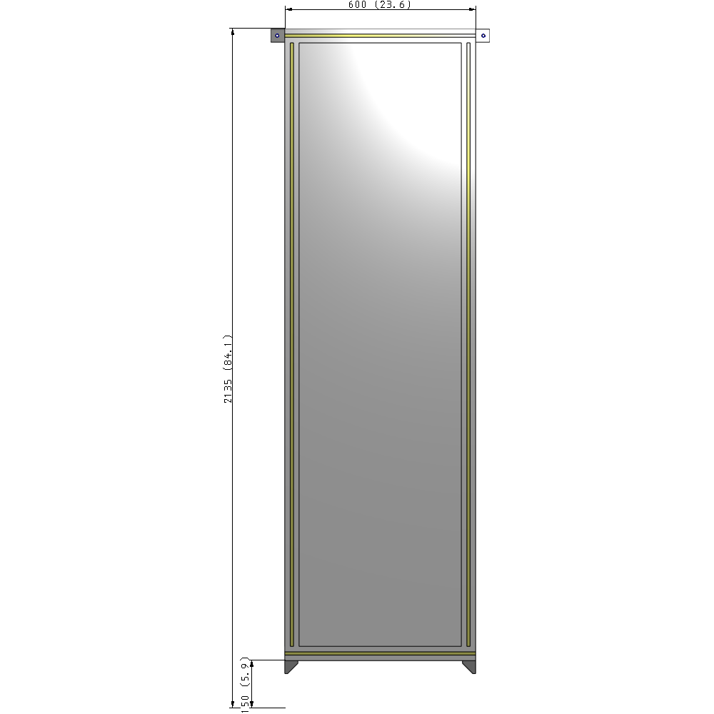A4-2135-0600-0150-TYPZA GUARDING PANEL 2135MM TALL X 600MM WIDE 1/4'' POLYCARBONATE