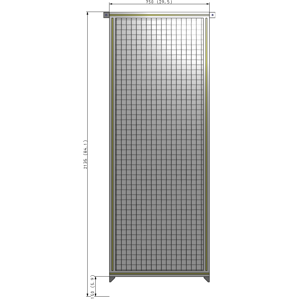 A4-2135-0750-0150-TYMZA GUARDING PANEL 2135MM TALL X 750MM WIDE 1'' MESH