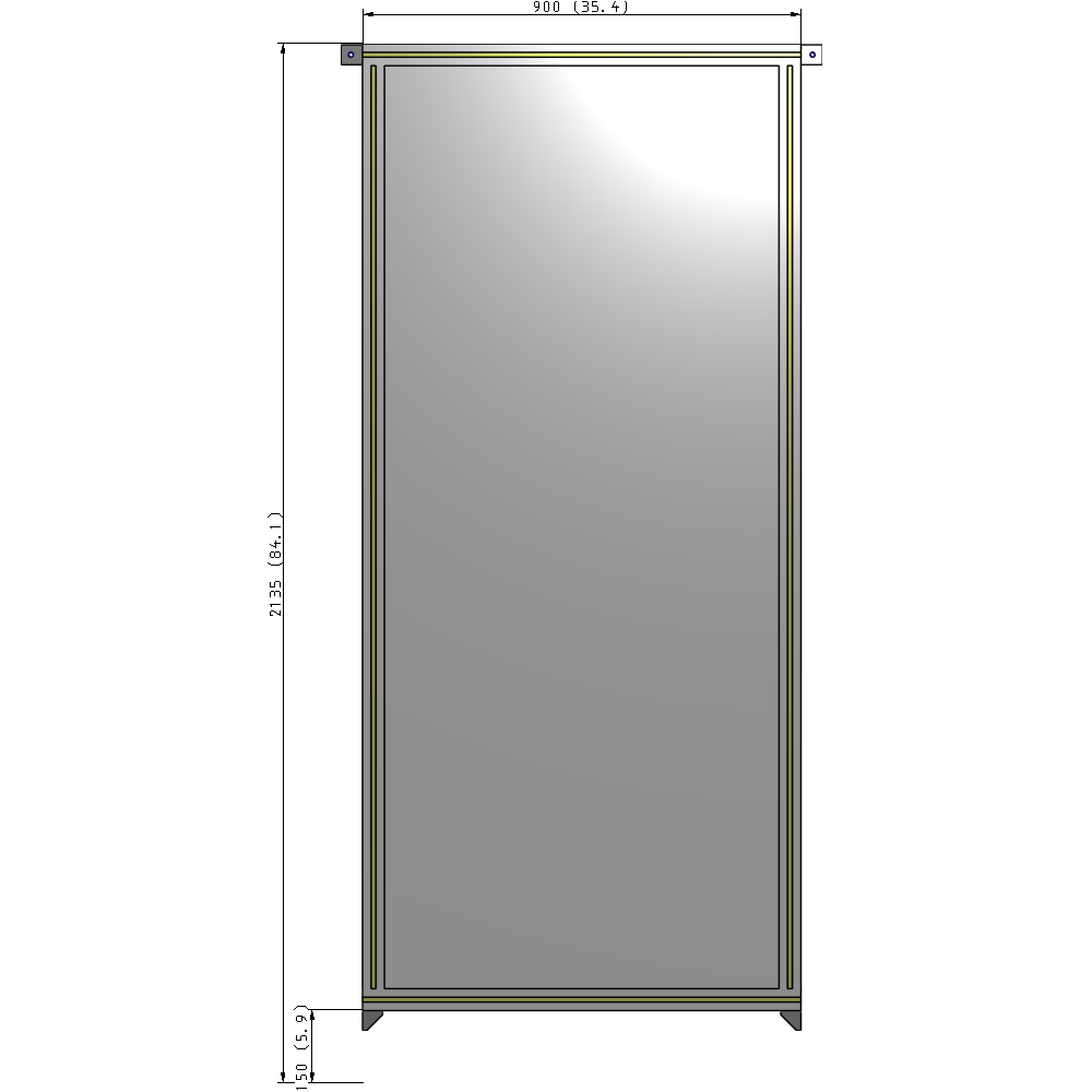 A4-2135-0900-0150-TYPZK GUARDING PANEL 2135MM TALL X 900MM WIDE 1/4'' POLYCARBONATE