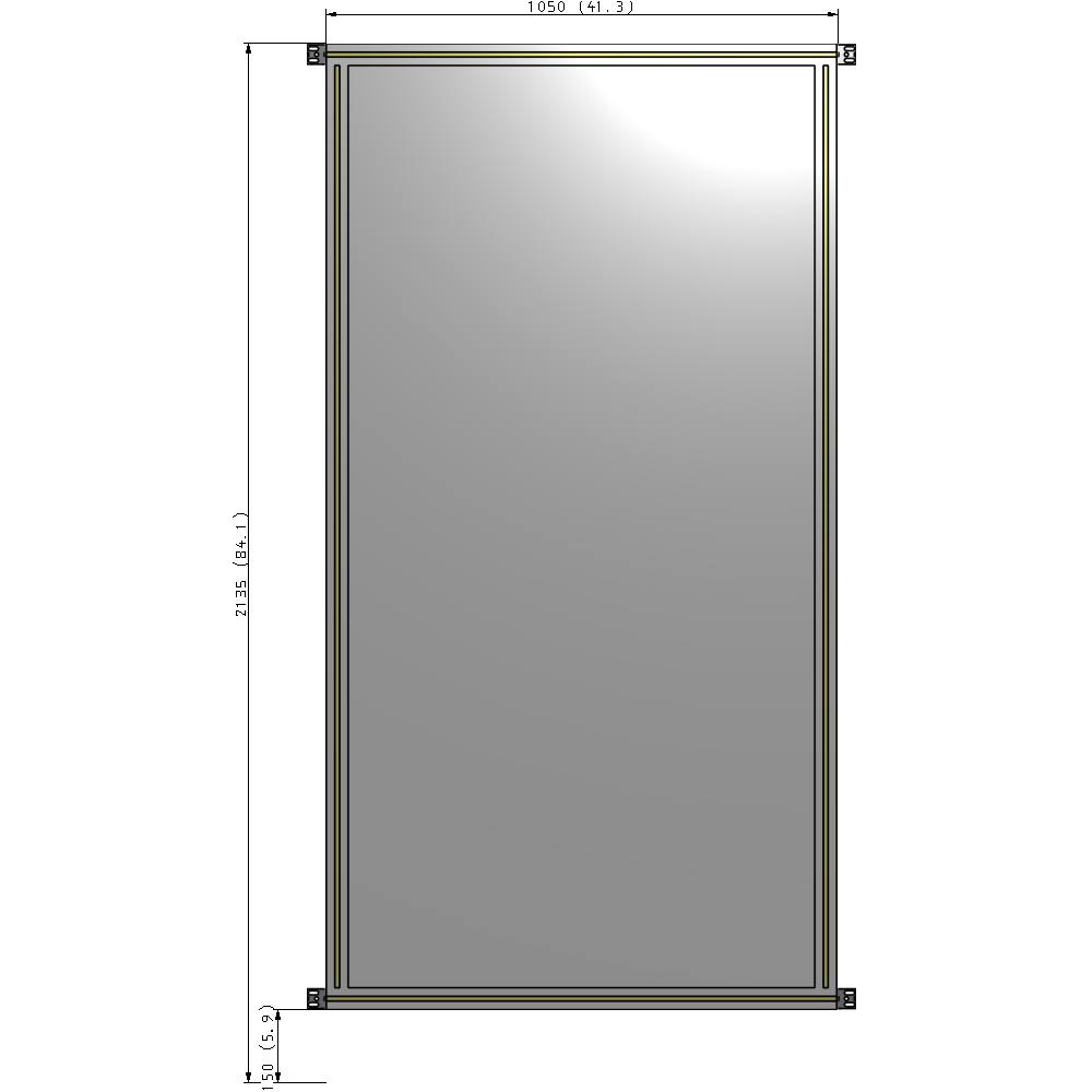A4-2135-1050-0150-HYPZA GUARDING PANEL 2135MM TALL X 1050MM WIDE 1/4'' POLYCARBONATE