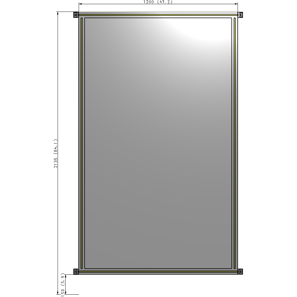 A4-2135-1200-0150-HYPZK GUARDING PANEL 2135MM TALL X 1200MM WIDE 1/4'' POLYCARBONATE