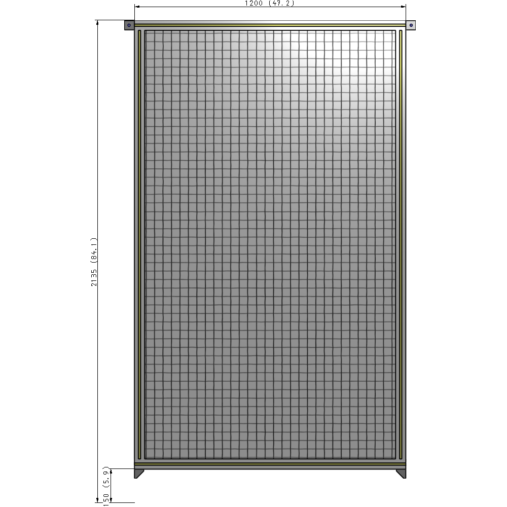 A4-2135-1200-0150-TYMZA GUARDING PANEL 2135MM TALL X 1200MM WIDE 1'' MESH