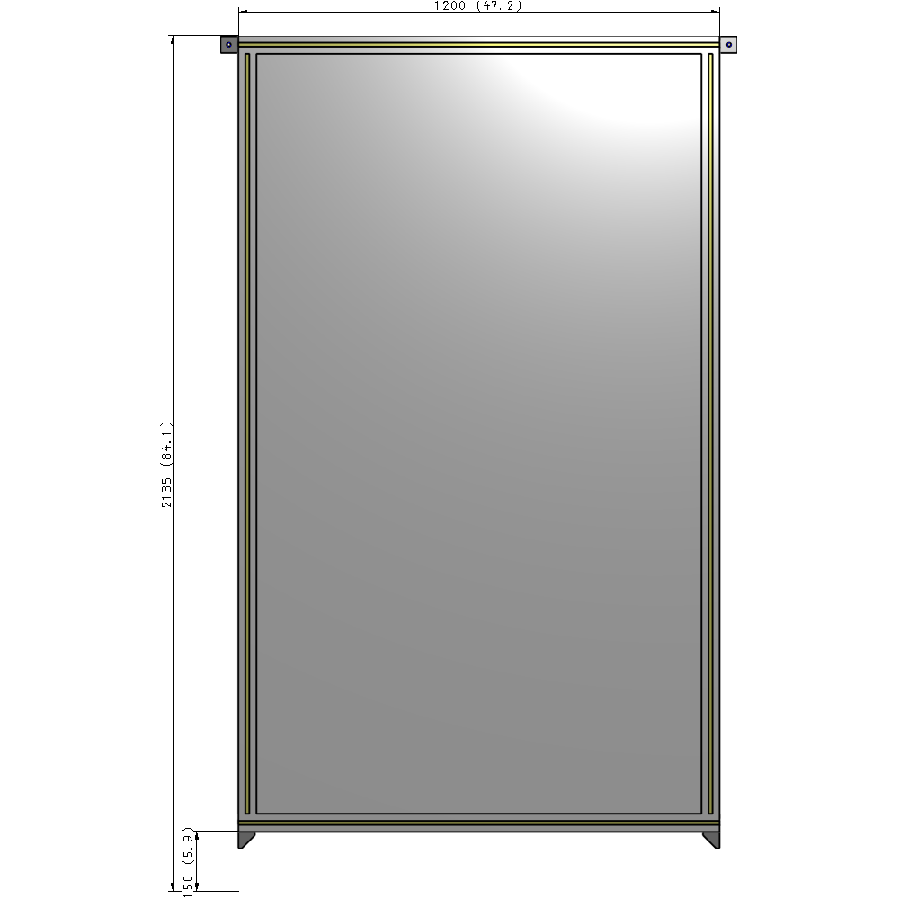 A4-2135-1200-0150-TYPZA GUARDING PANEL 2135MM TALL X 1200MM WIDE 1/4'' POLYCARBONATE