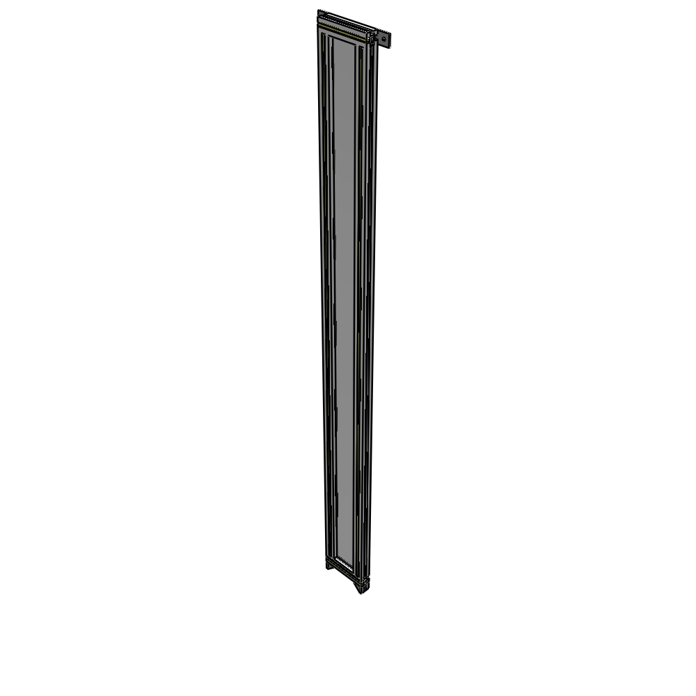 A4-2400-0200-0150-TYPZA GUARDING PANEL 2400MM TALL X 200MM WIDE 1/4'' POLYCARBONATE