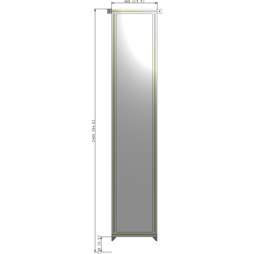 A4-2400-0450-0150-TYPZA GUARDING PANEL 2400MM TALL X 450MM WIDE 1/4'' POLYCARBONATE