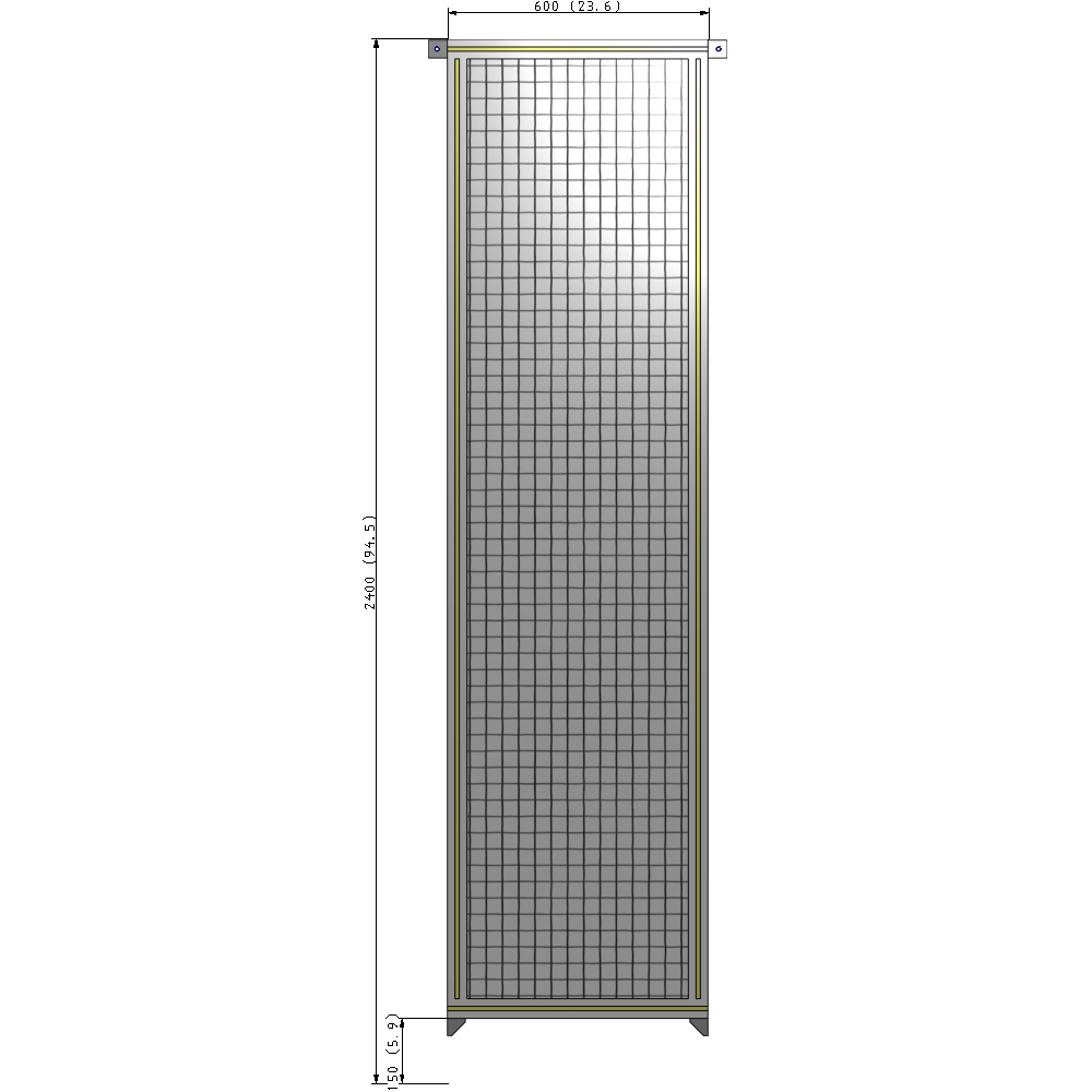 A4-2400-0600-0150-TYMZA GUARDING PANEL 2400MM TALL X 600MM WIDE 1'' MESH