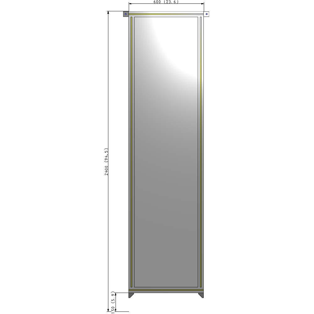 A4-2400-0600-0150-TYPZK GUARDING PANEL 2400MM TALL X 600MM WIDE 1/4'' POLYCARBONATE