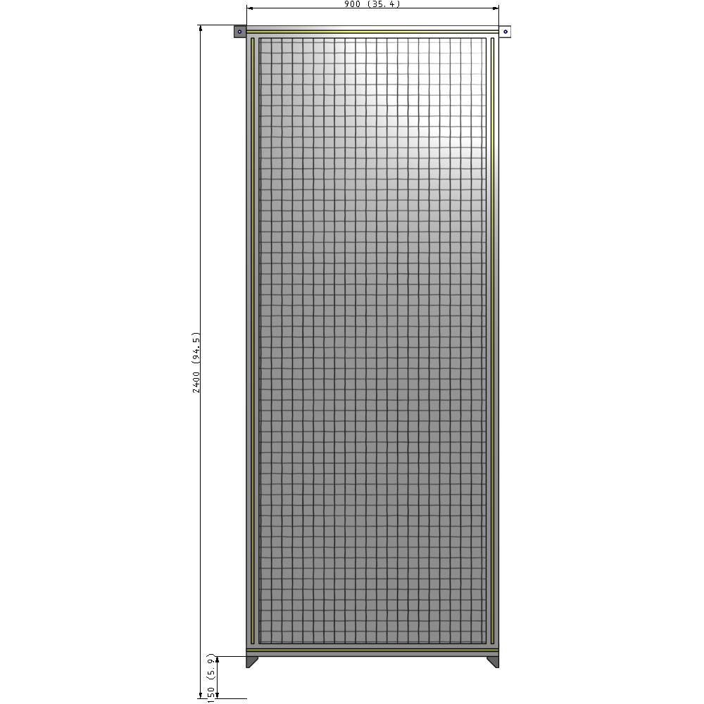 A4-2400-0900-0150-TYMZA GUARDING PANEL 2400MM TALL X 900MM WIDE 1'' MESH