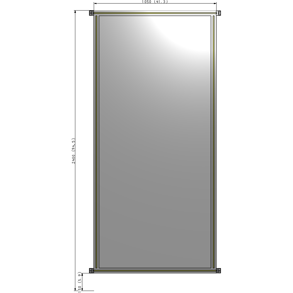 A4-2400-1050-0150-HYPZK GUARDING PANEL 2400MM TALL X 1050MM WIDE 1/4'' POLYCARBONATE