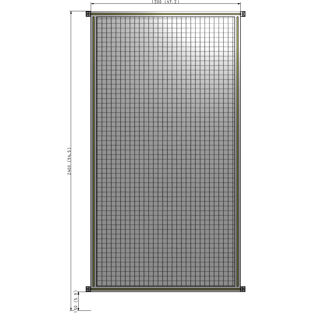 A4-2400-1200-0150-HYMZA GUARDING PANEL 2400MM TALL X 1200MM WIDE 1'' MESH