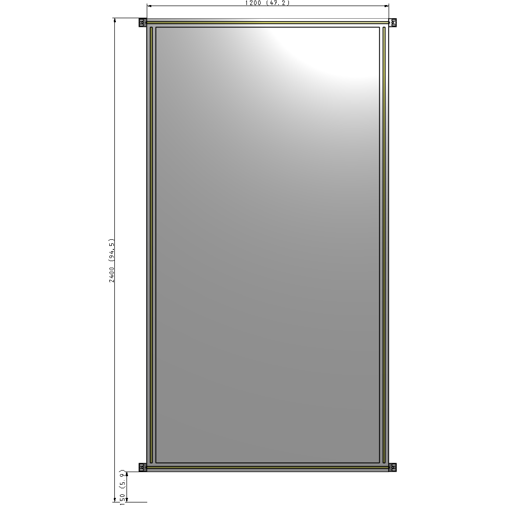 A4-2400-1200-0150-HYPZA GUARDING PANEL 2400MM TALL X 1200MM WIDE 1/4'' POLYCARBONATE