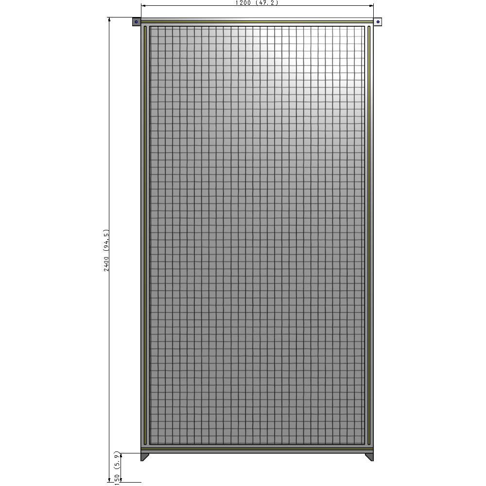 A4-2400-1200-0150-TYMZK GUARDING PANEL 2400MM TALL X 1200MM WIDE 1'' MESH